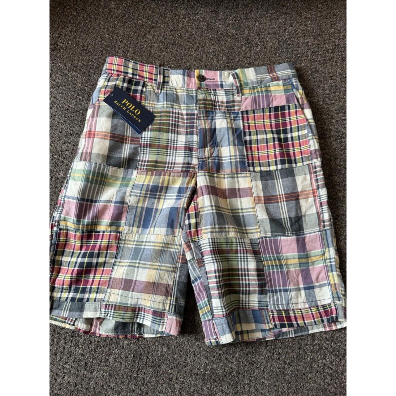 Polo hotsell Ralph Lauren Men's Madras Plaid Patchwork Shorts