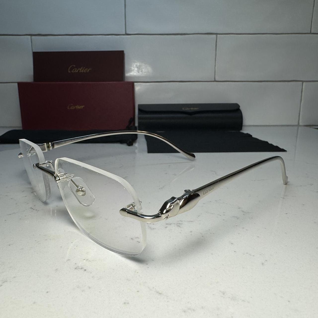 Panther Wires Glasses Silver Frame Size 54 Clear ... - Depop