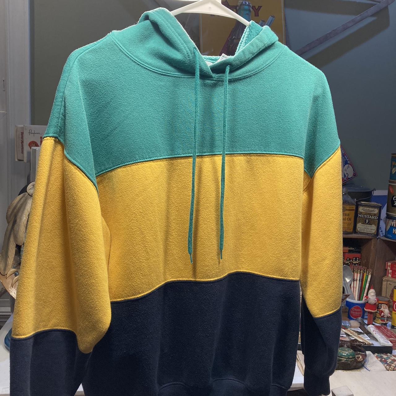 EB Sport Men's Yellow and Green Hoodie (2)