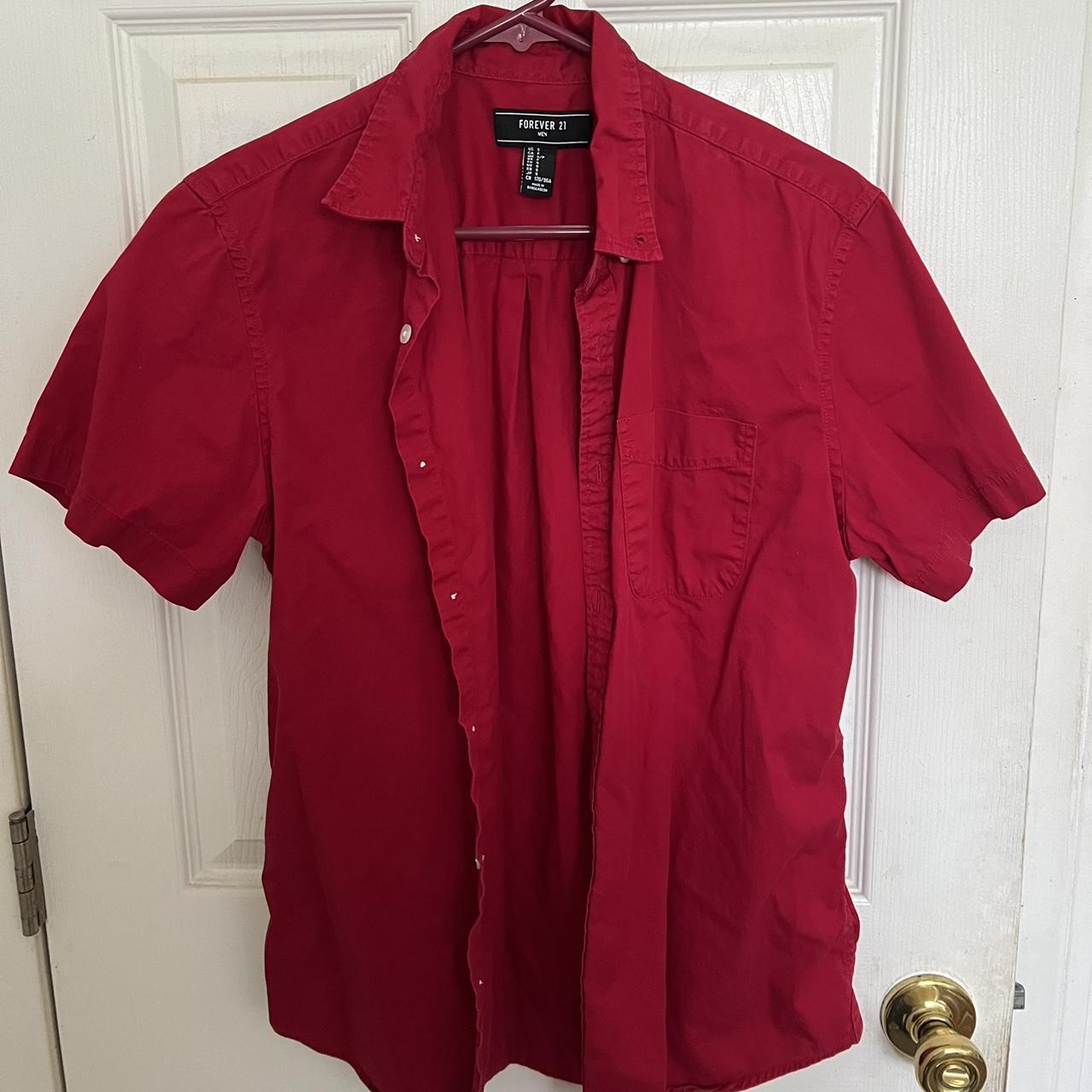 Forever 21 Red Button Down - the red color is... - Depop