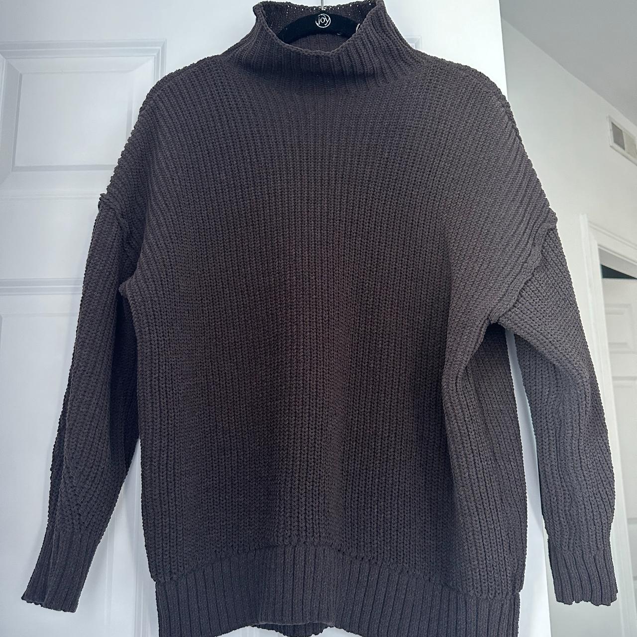 Aerie Chocolate Brown Knit Sweater - Never worn,... - Depop