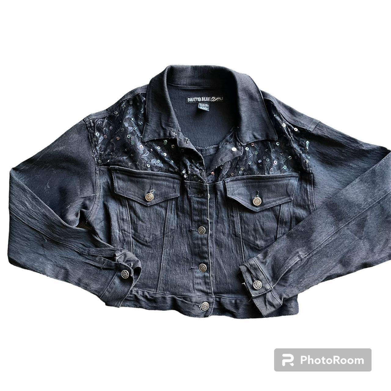 Vintage Dakota Blue Black Cropped Sequin