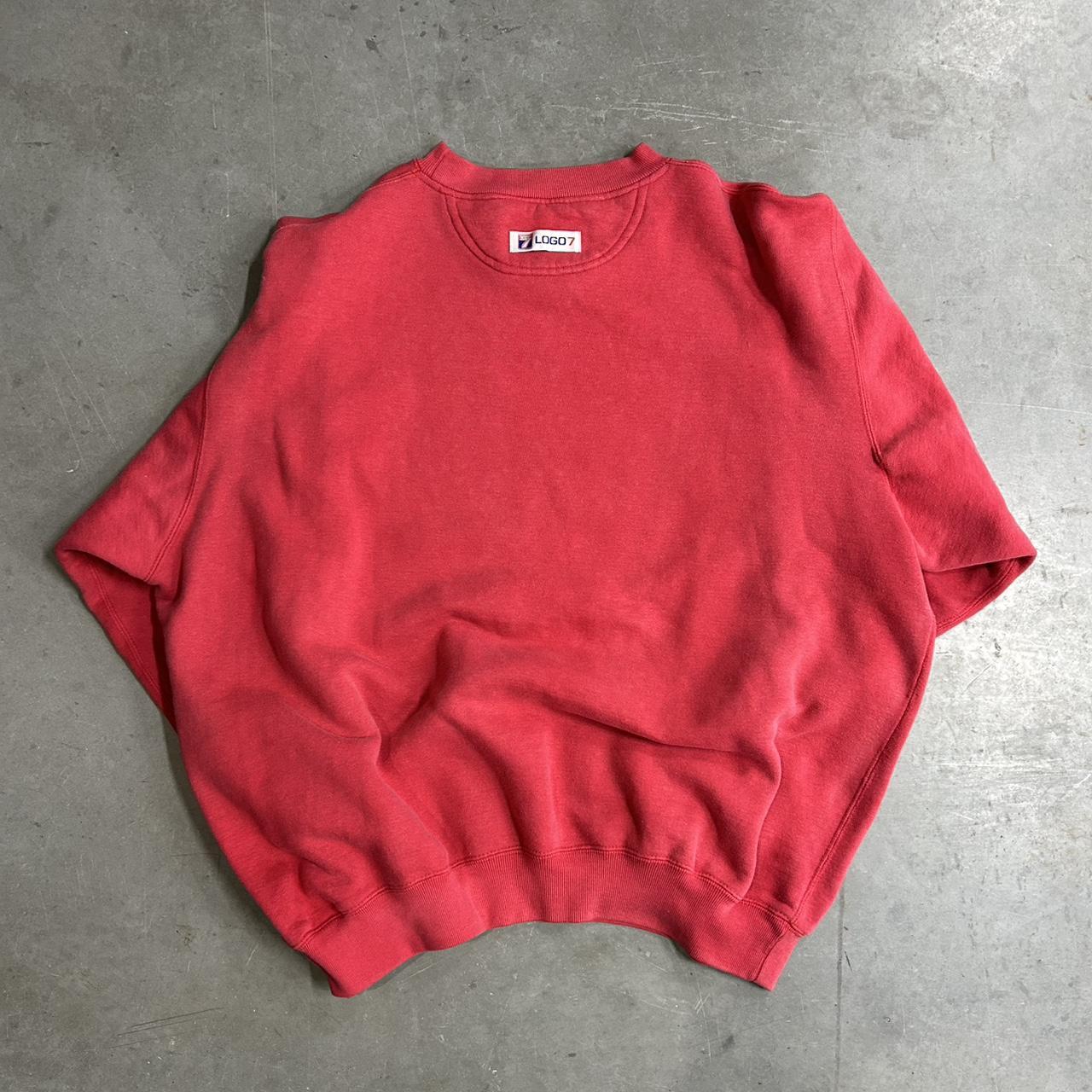 Logo 7 Men's Sweatshirt - Red - XL – 90s Vintage … - image 5