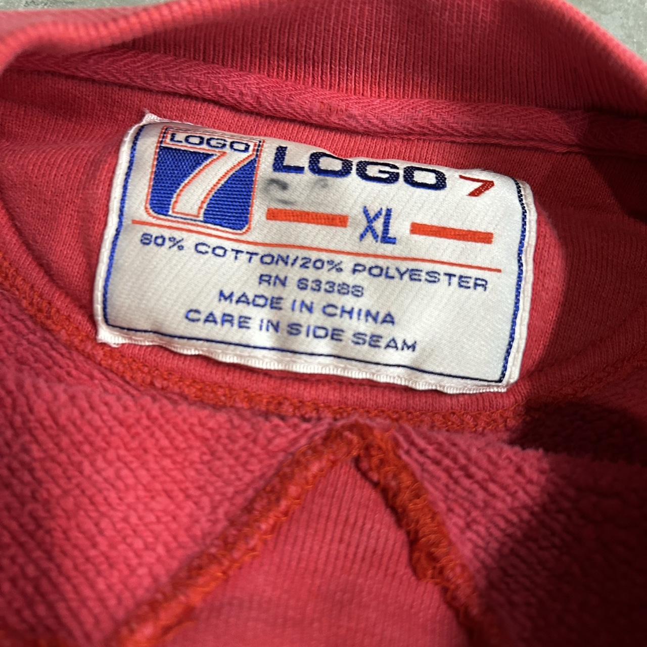 Logo 7 Men's Sweatshirt - Red - XL – 90s Vintage … - image 4