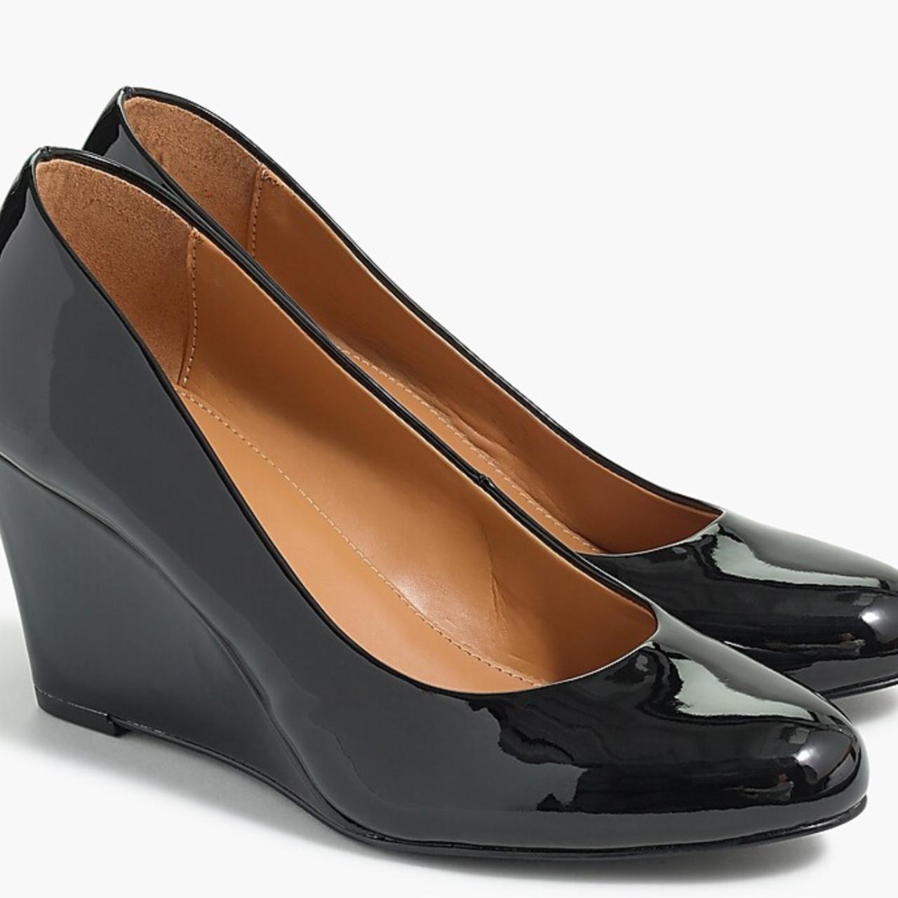Crew Factory J Crew Black Wedges Factory Sylvia Patent Leather