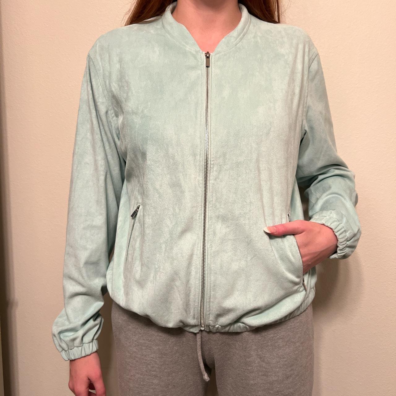 Super soft light blue bomber jacket size Depop