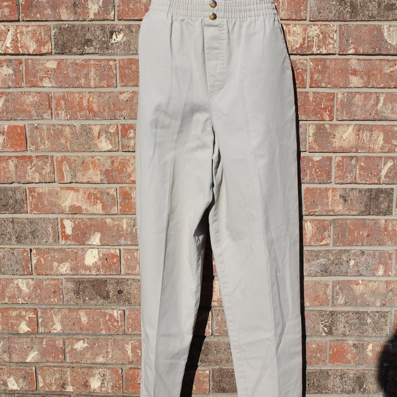 Bobbie Brooks khaki elastic banded slacks/pants... - Depop
