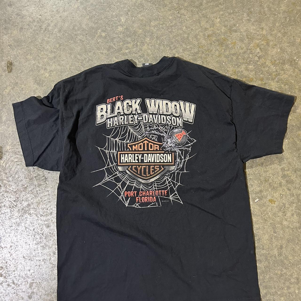 Harley Davidson Black Widow tee Size XL #harley... - Depop