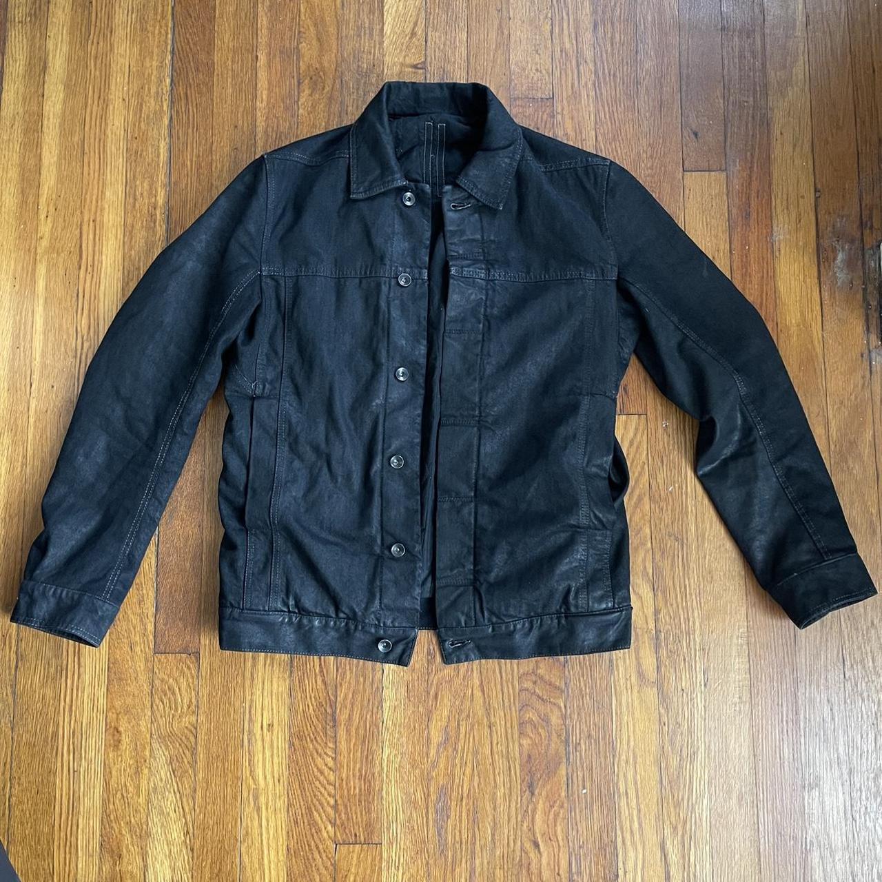 Rick Owens DRKSHDW slim Medium Waxed denim jacket, | Depop