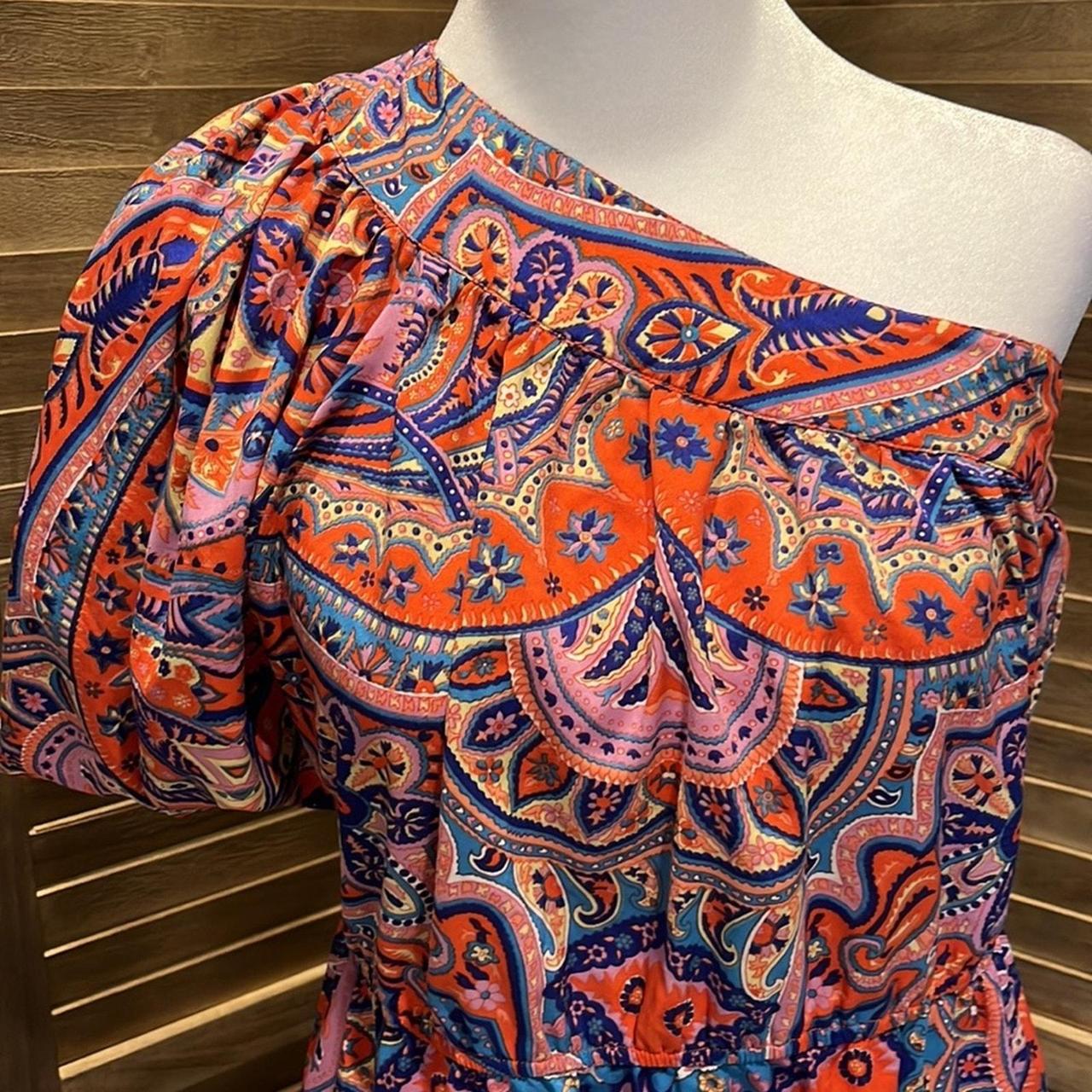 Source Unknown Women's Midi Dress - Red/Blue - XS… - image 2