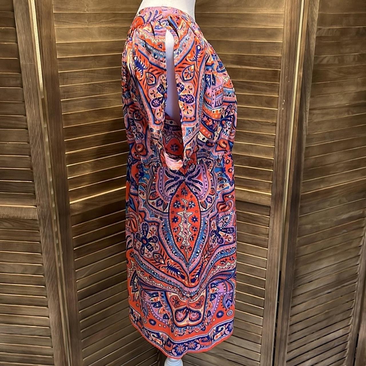 Source Unknown Women's Midi Dress - Red/Blue - XS… - image 3