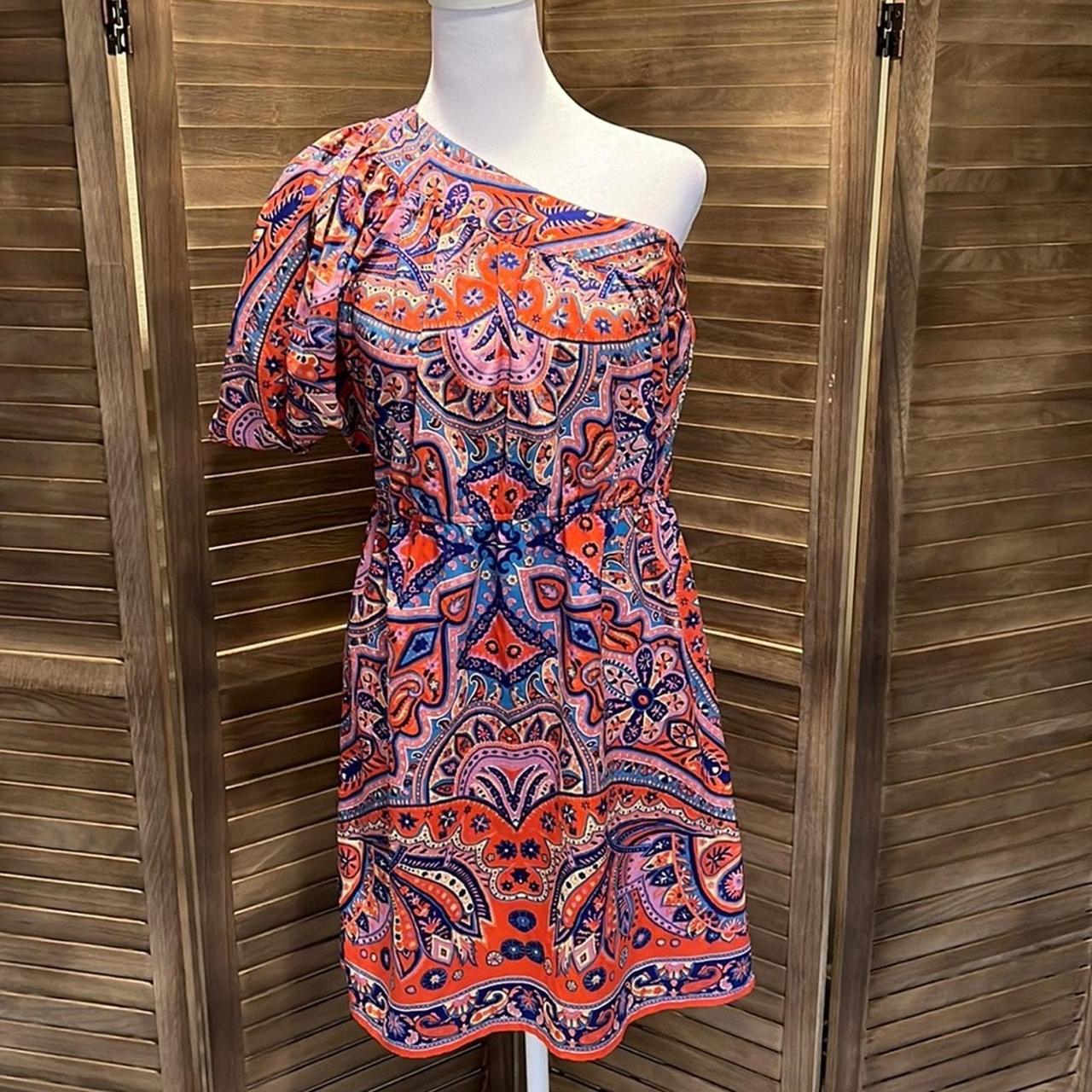 Source Unknown Women's Midi Dress - Red/Blue - XS… - image 1