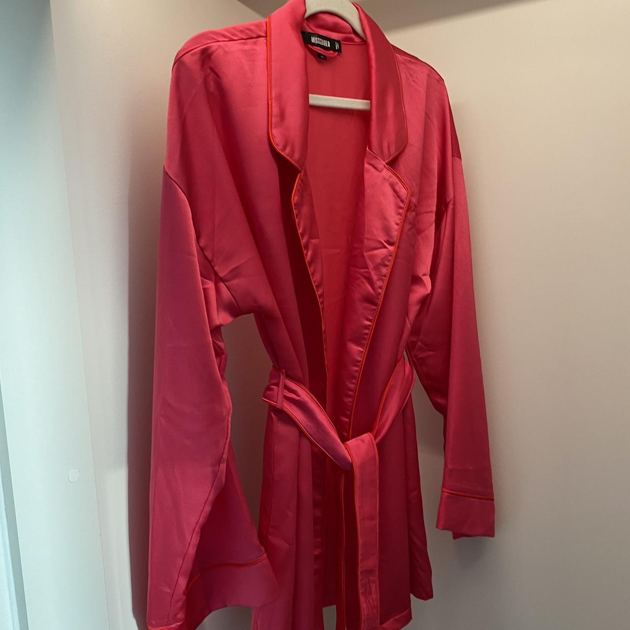 Missguided Kimono Sleeves Robe Night Gown Hot Pink... Depop