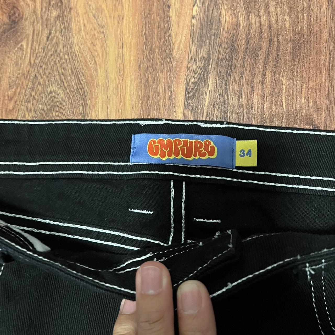 Black embroidered empyre pants In really good... Depop