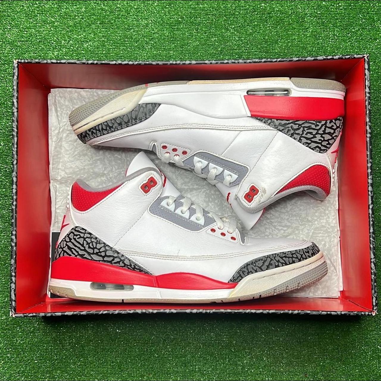 Jordan 3 Retro “ Fire Red “ Condition: 6/10 Size:... - Depop