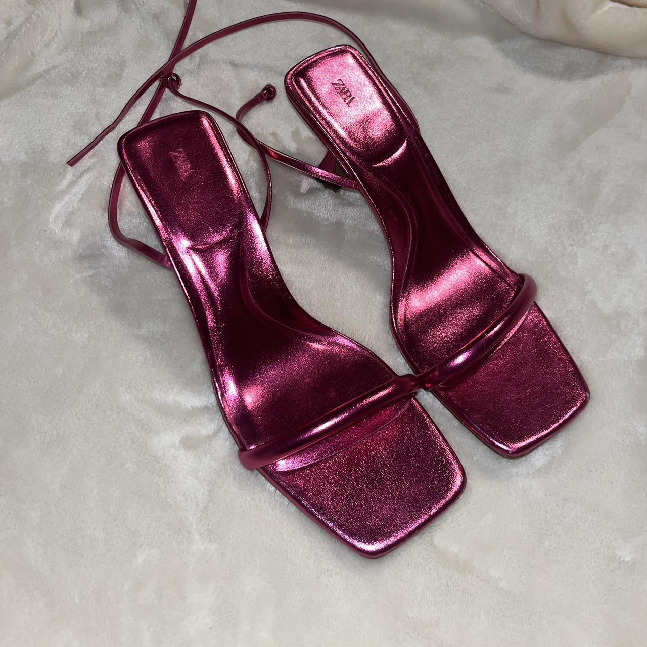 Bimba Y Lola mesh-strap high heel leather sandals in - Depop