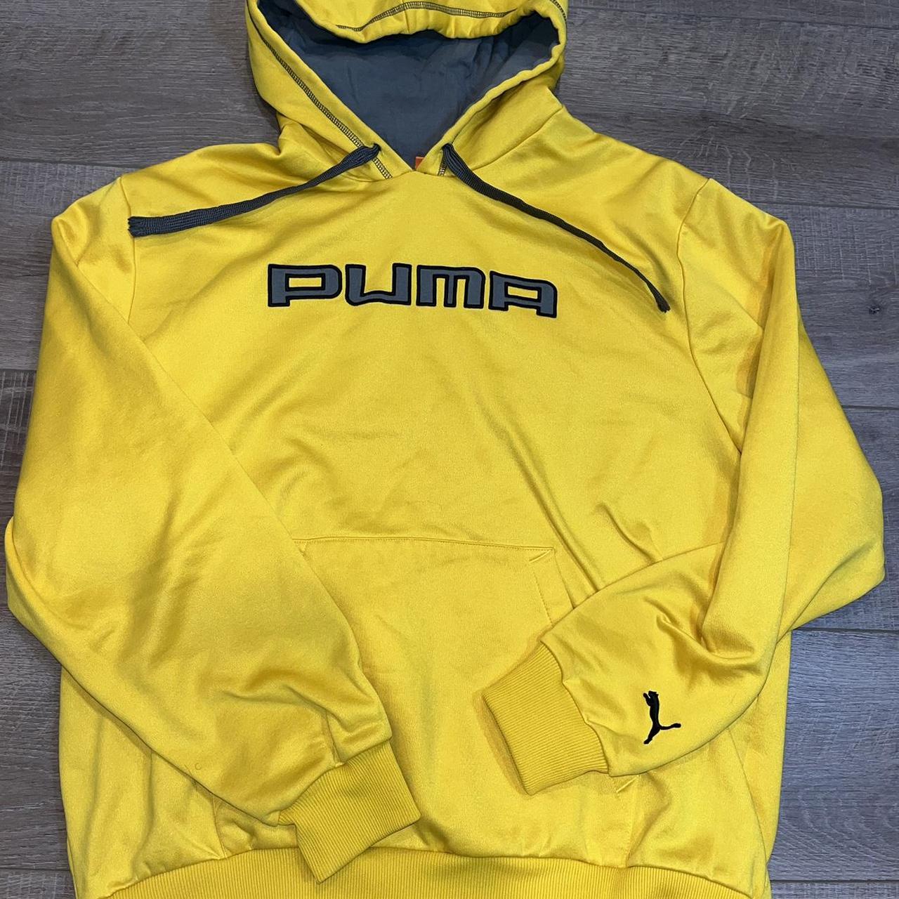 large yellow puma hoodie. never worn - Depop