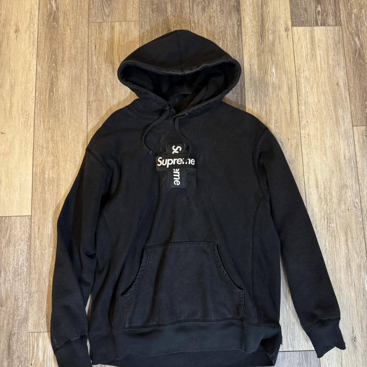 Cross Box Logo Hooded Sweatshirt Black M Supreme Navy Cross Box
