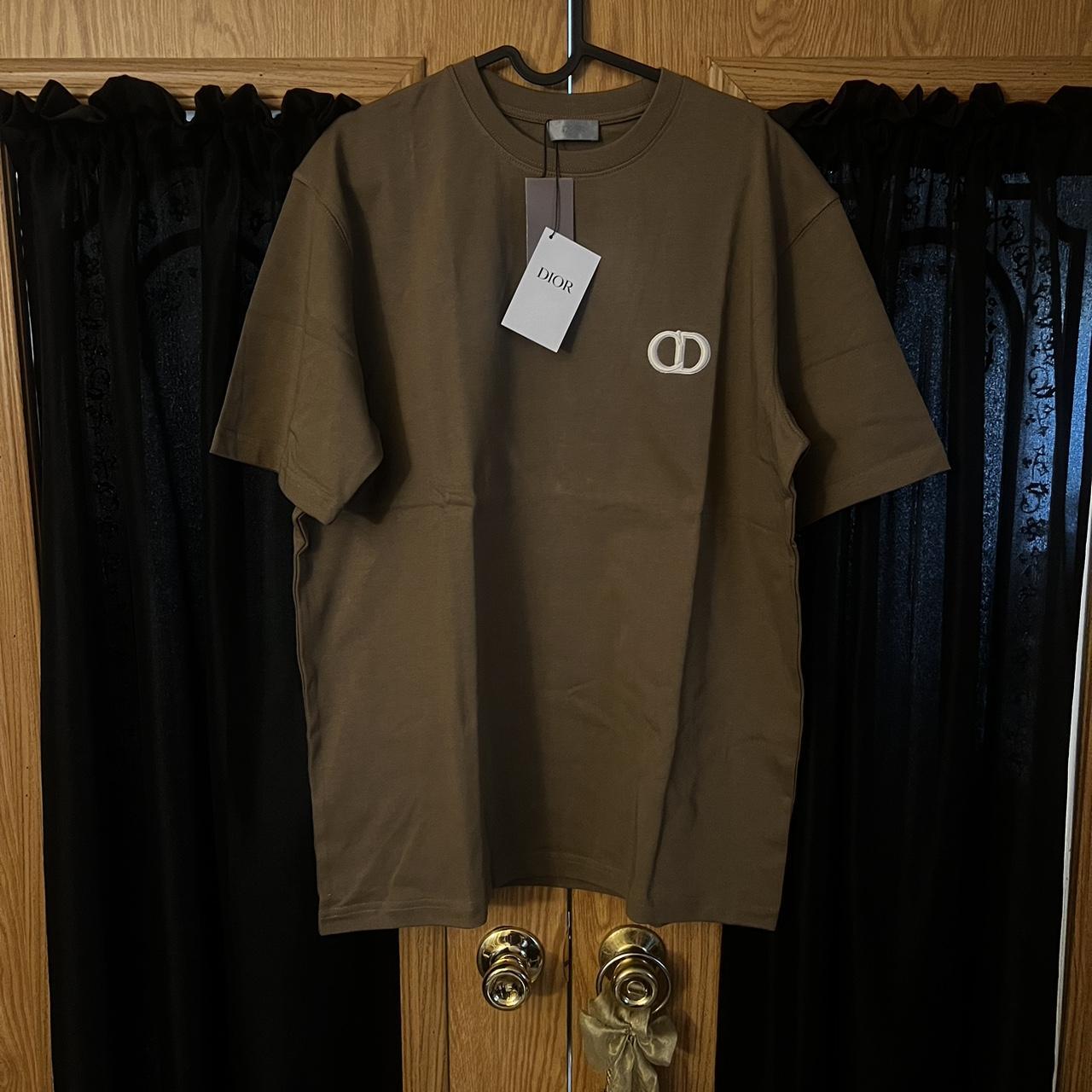 Christian Dior brown T-shirt from the CD collection... - Depop