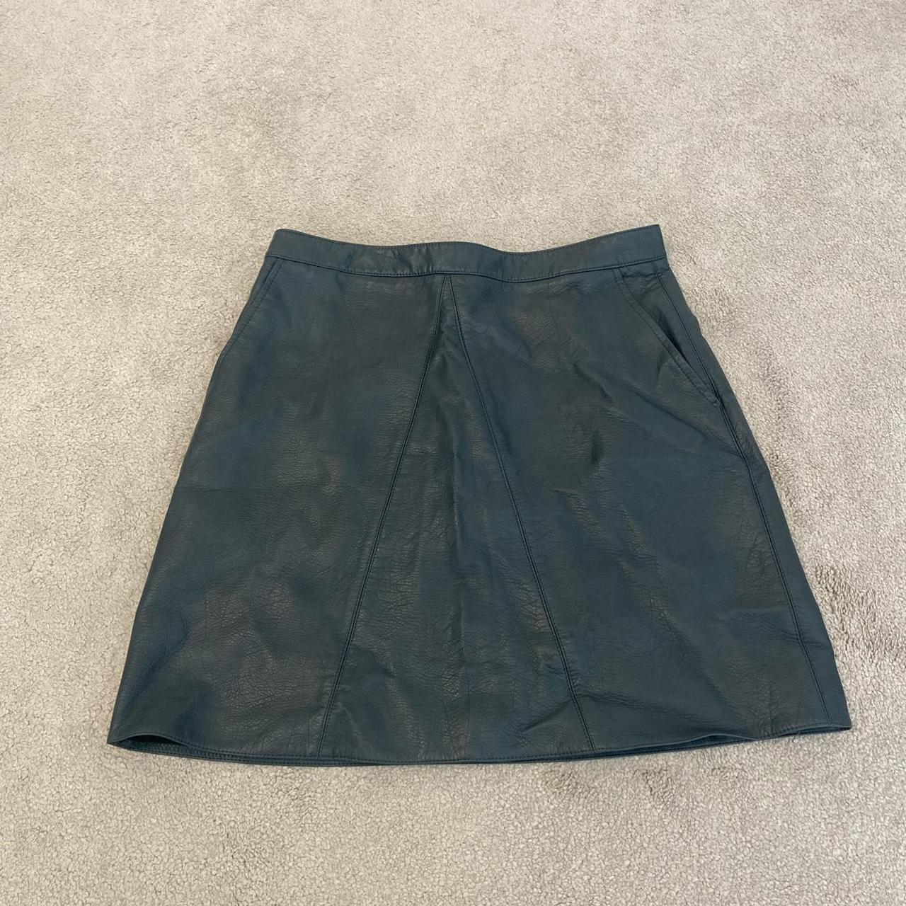 ZARA Racing green faux leather mini skirt perfect. Depop