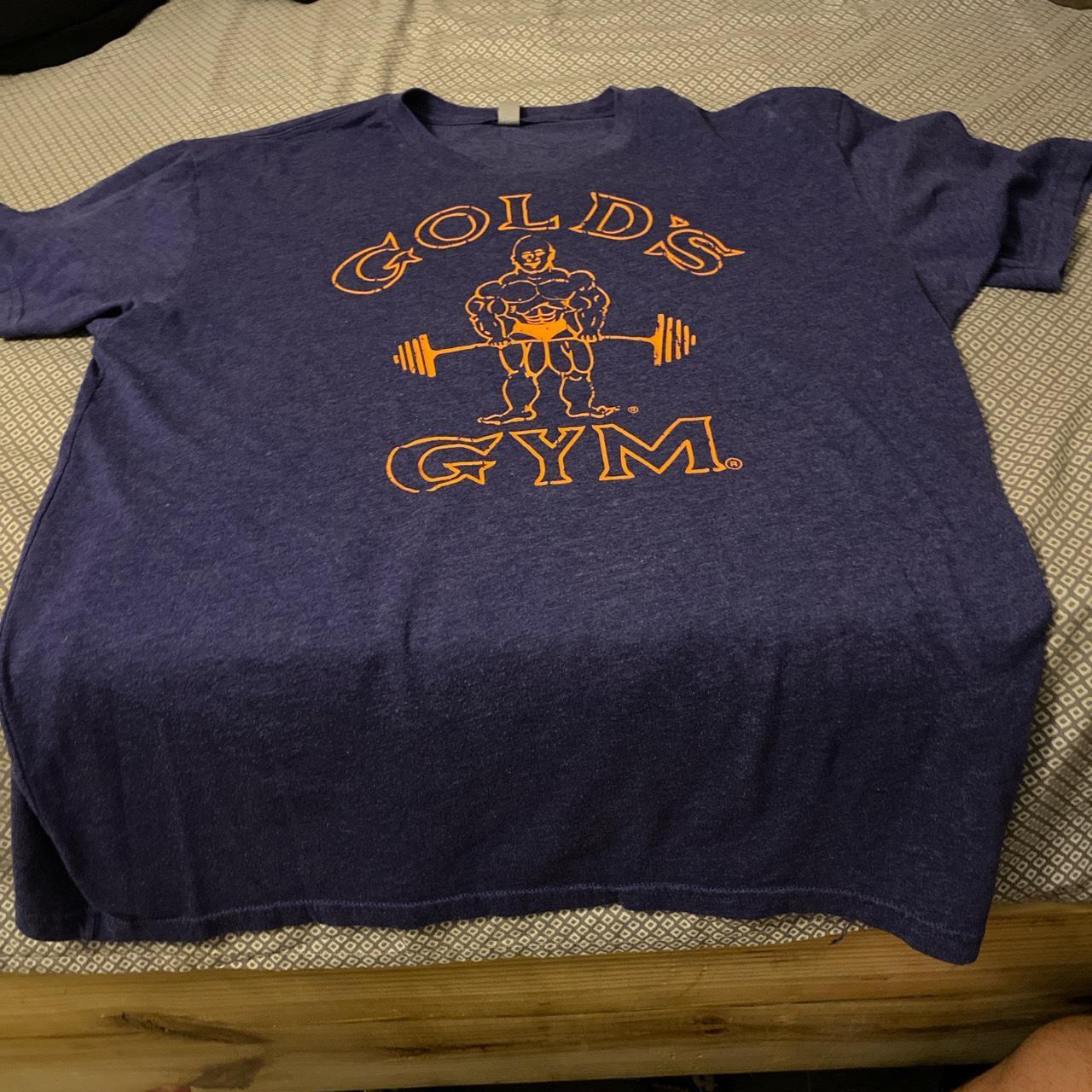 Large Purple and Orange Golds Gym T-shirt , preloved... - Depop