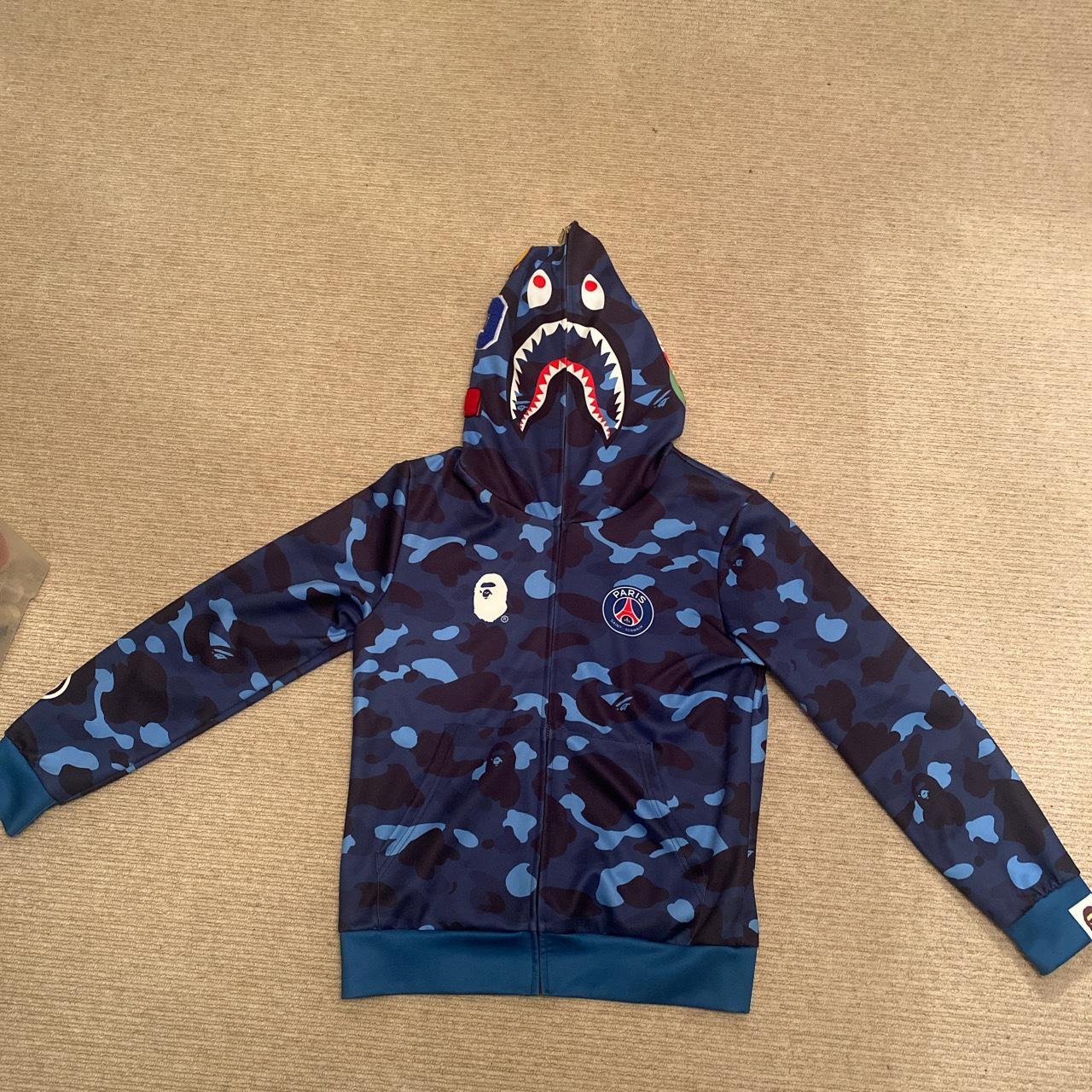 Blue Bape Hoodie
 Dark blue bape hoo Worn a few times but good Depop