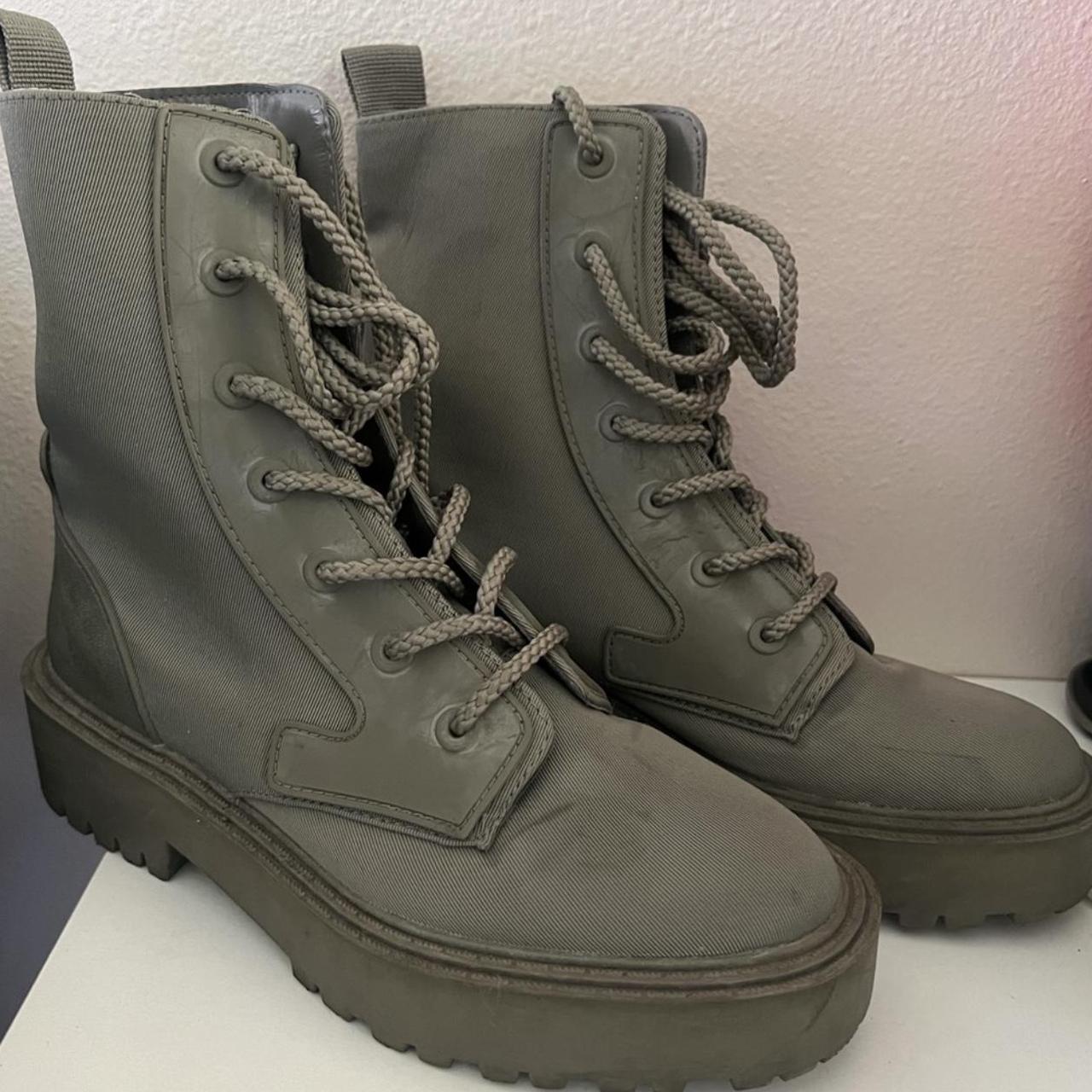 Zara combat boots Size 36 US Gray with Depop