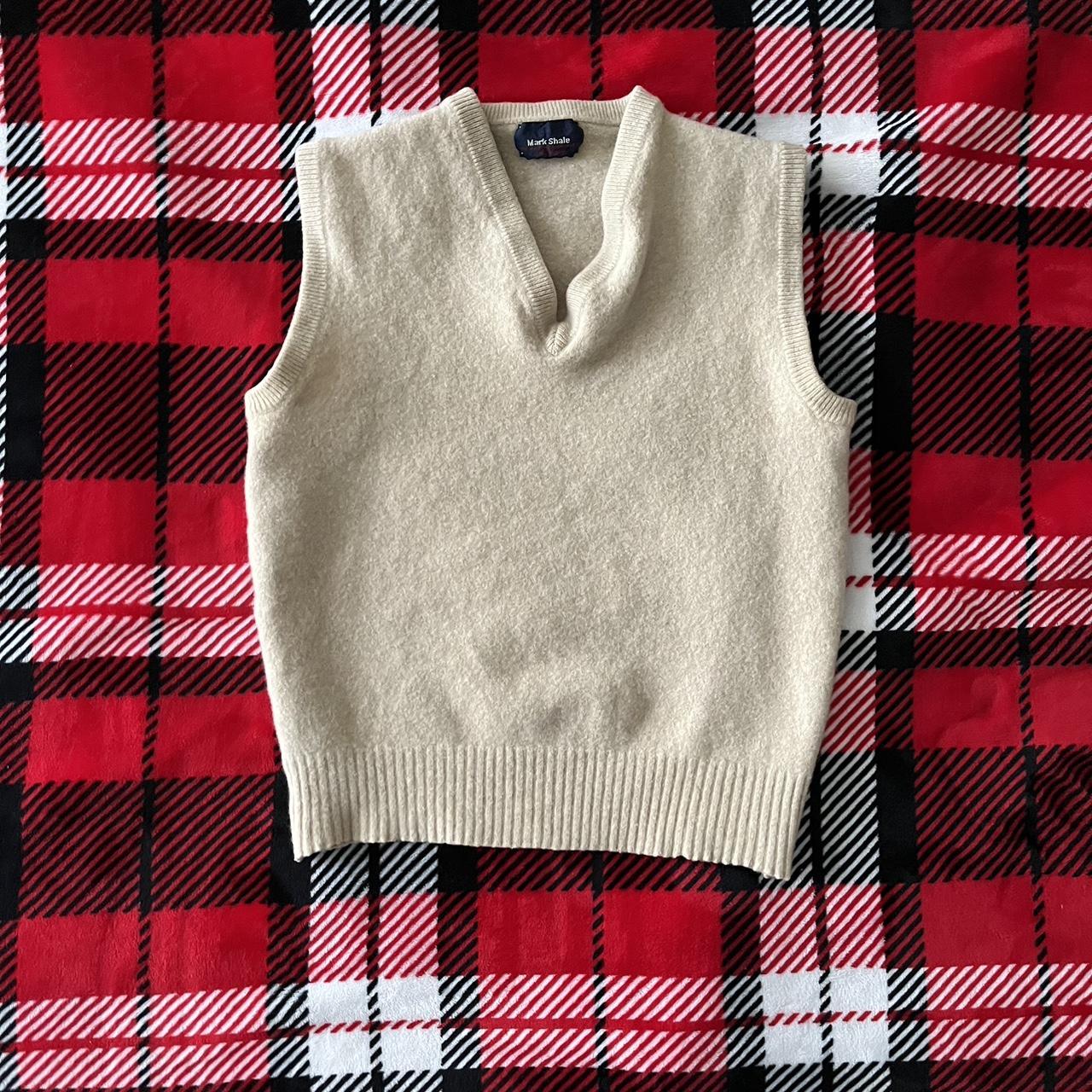 Small 100% wool light sweater vest in excellent... - Depop