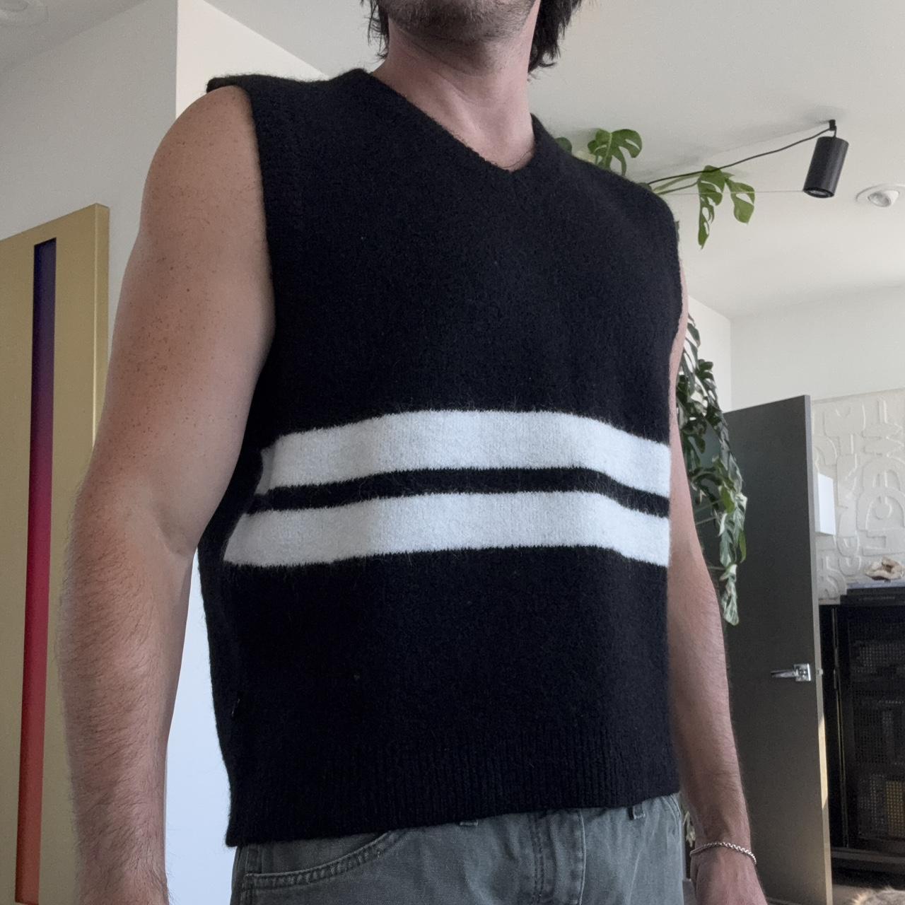 トップス STUSSY sweater vest 22ss STUSSY Photo Jacquard Knit Vest logo size L color Black