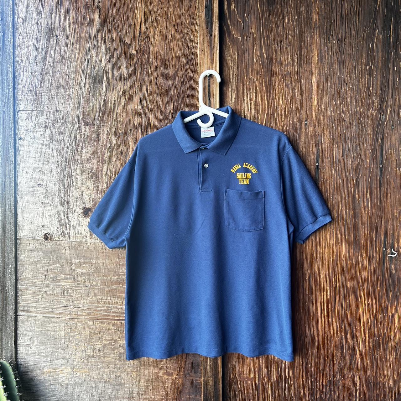 Vintage 1980s Naval Academy Polo Shirt Size XL Pit