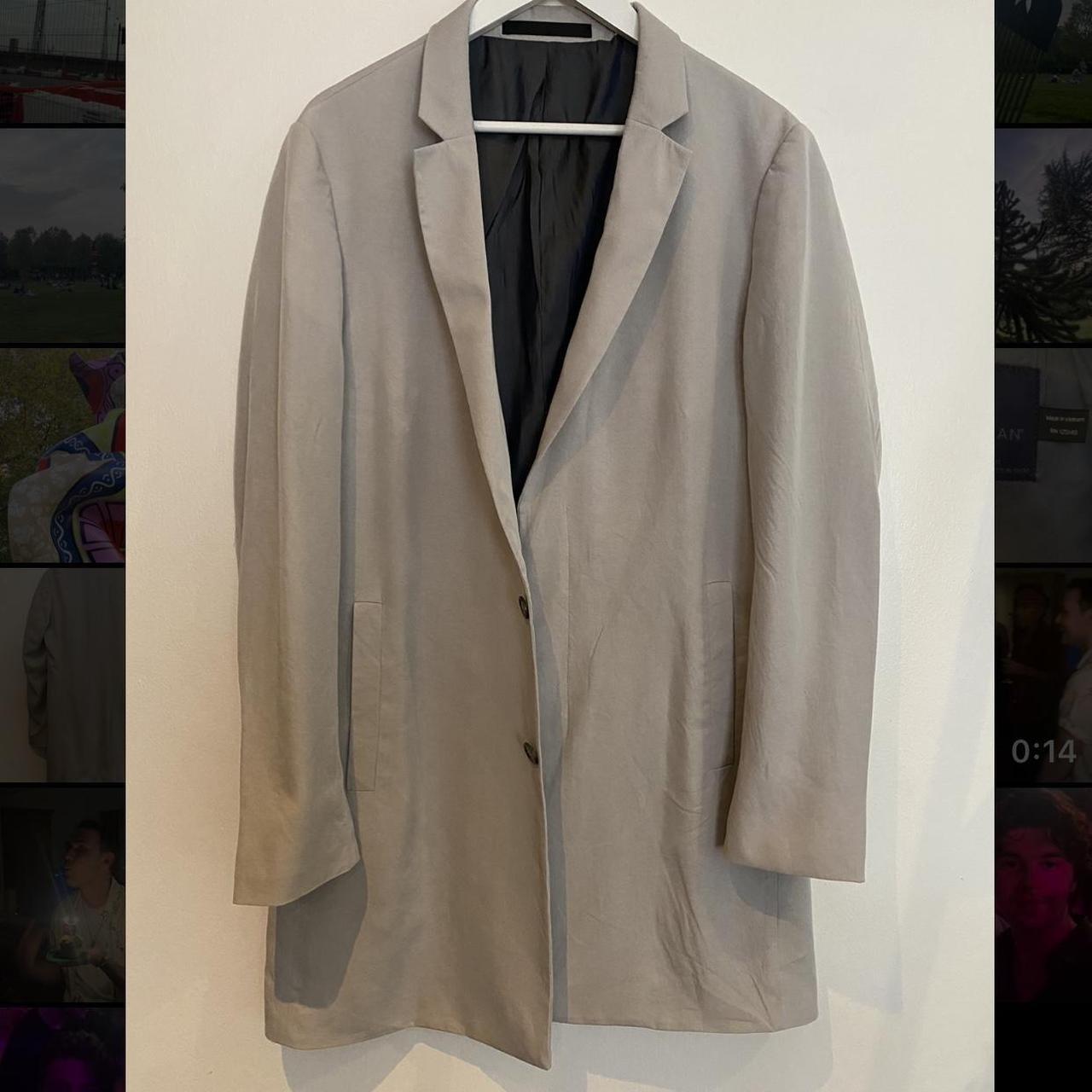 Light grey duster coat best sale