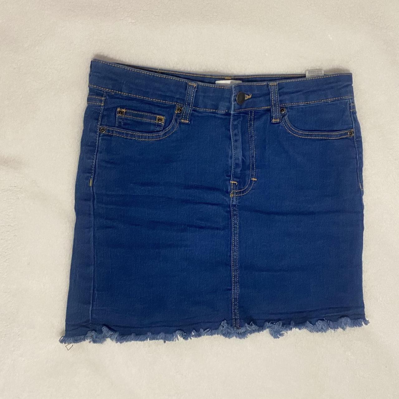 Dark blue denim skirt, BCBG Almost never worn it. - Depop