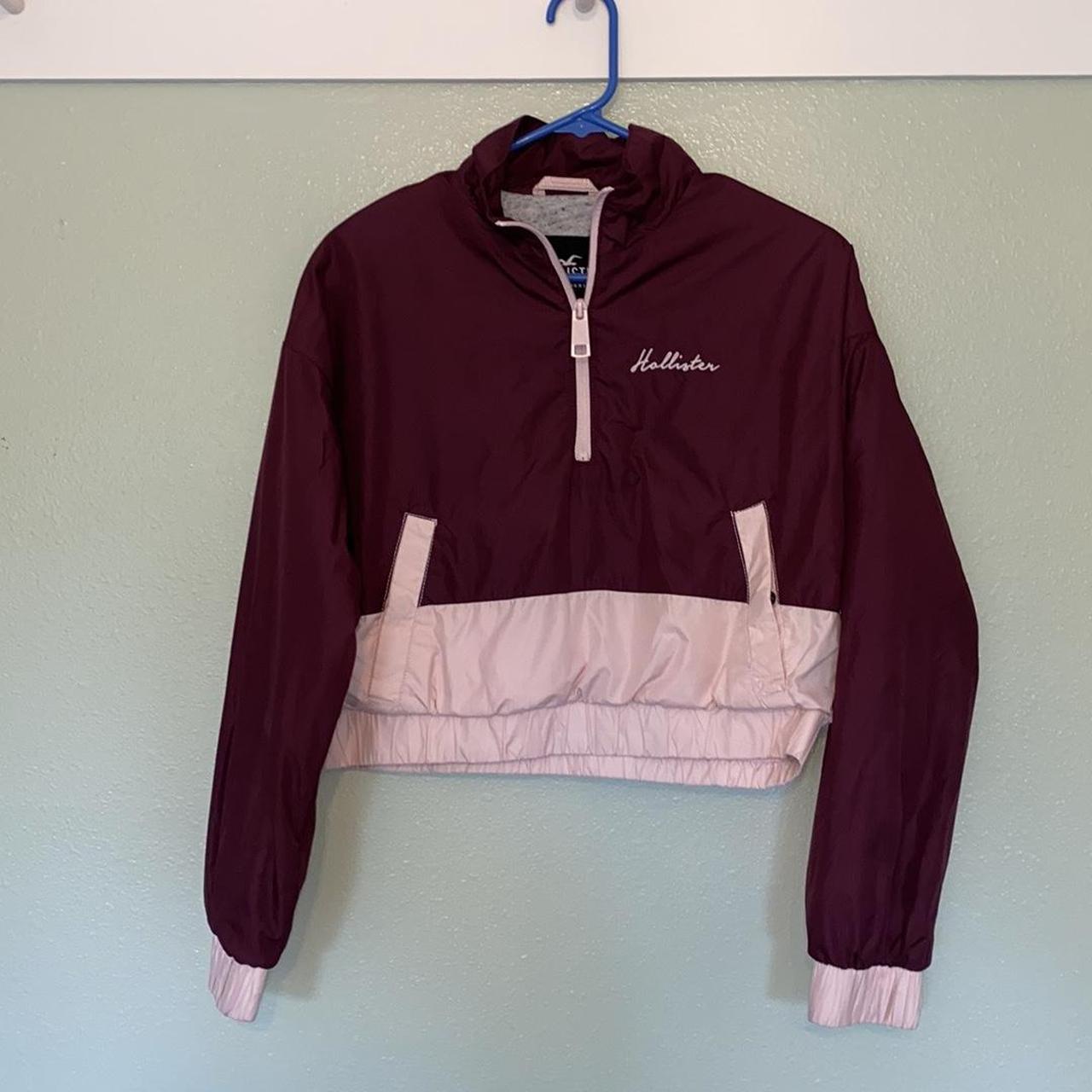 hollister windbreaker cropped fit half zip up Depop