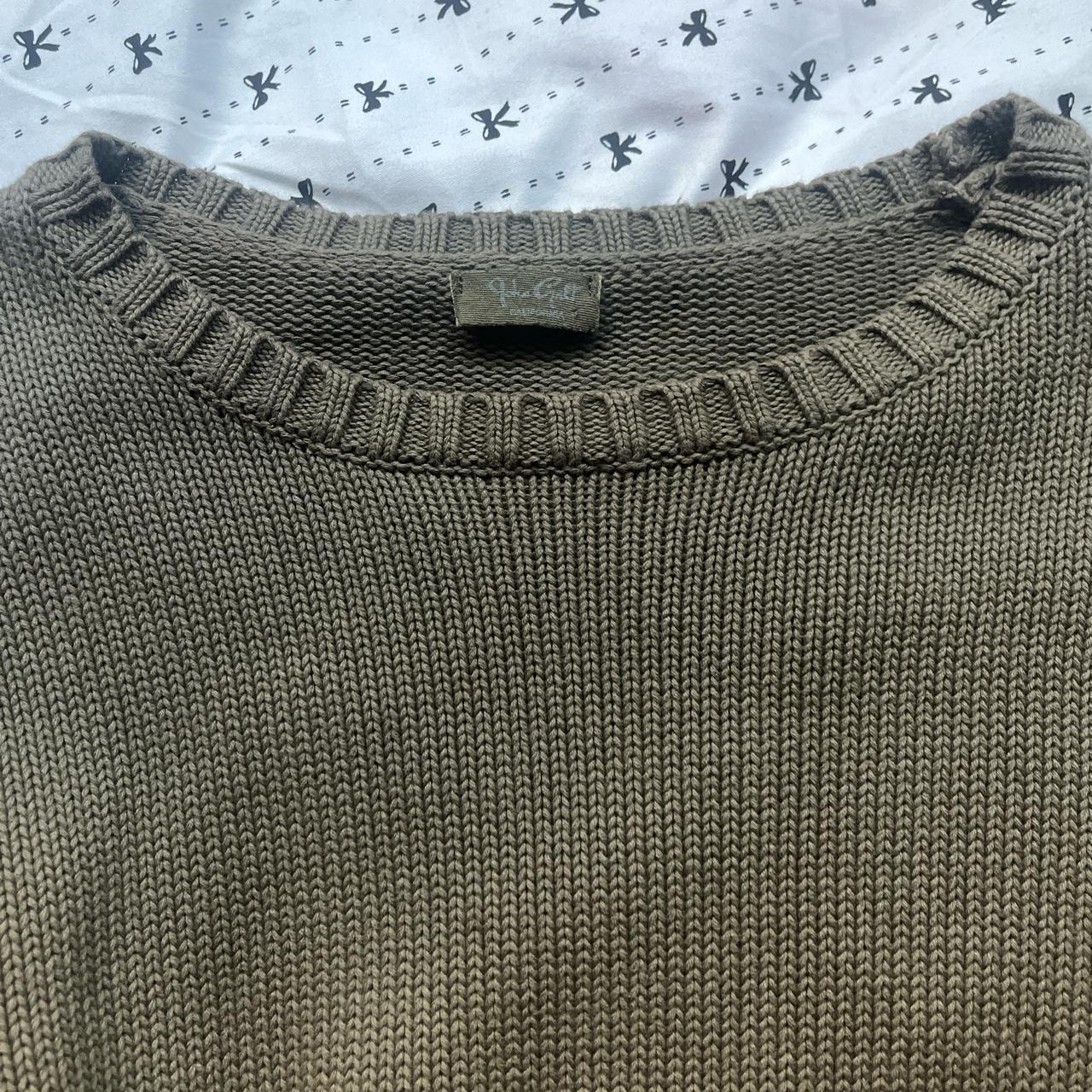 Brandy Melville Brianna Cotton Sweater In Olive... - Depop