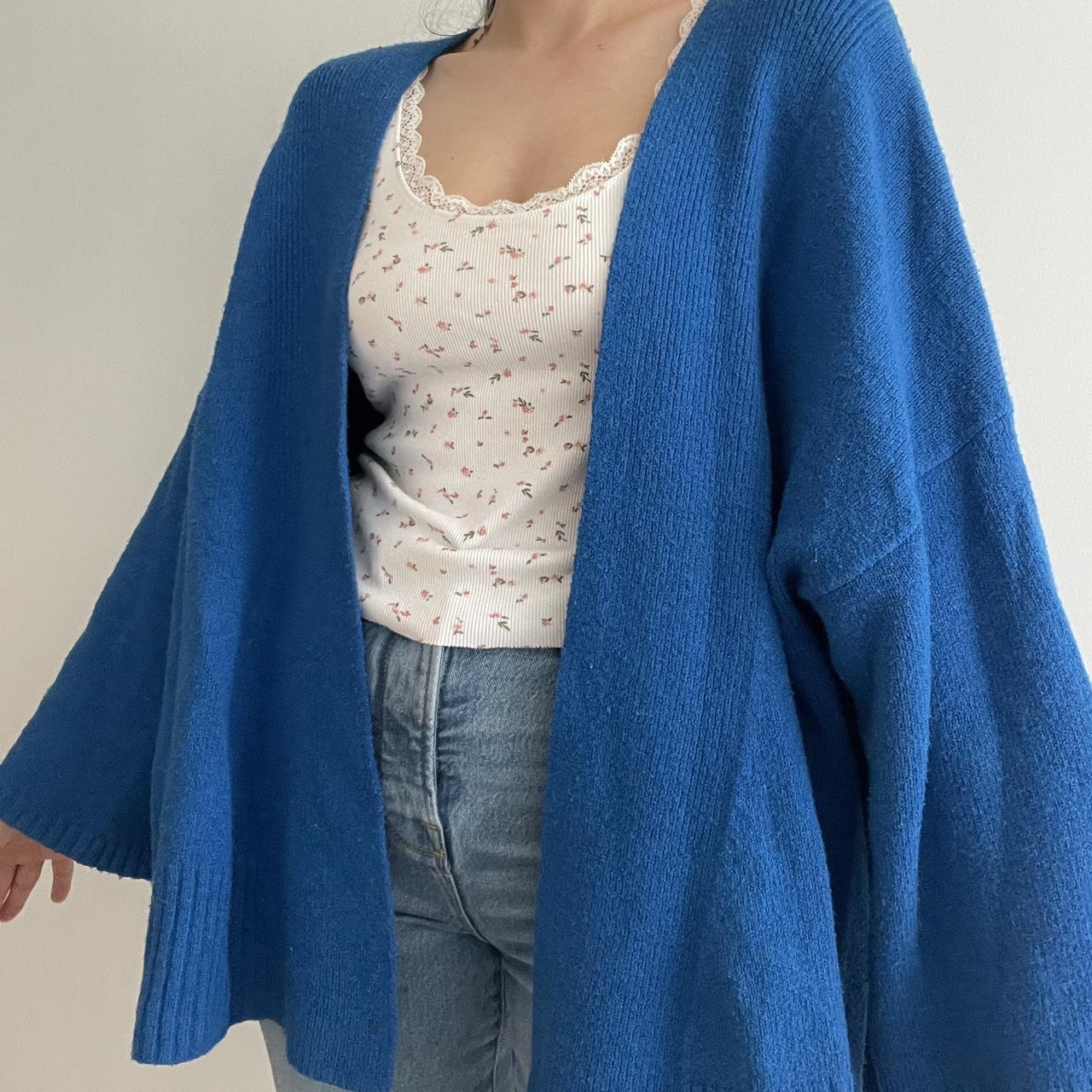 Anthropologie Women's Blue Cardigan | Depop