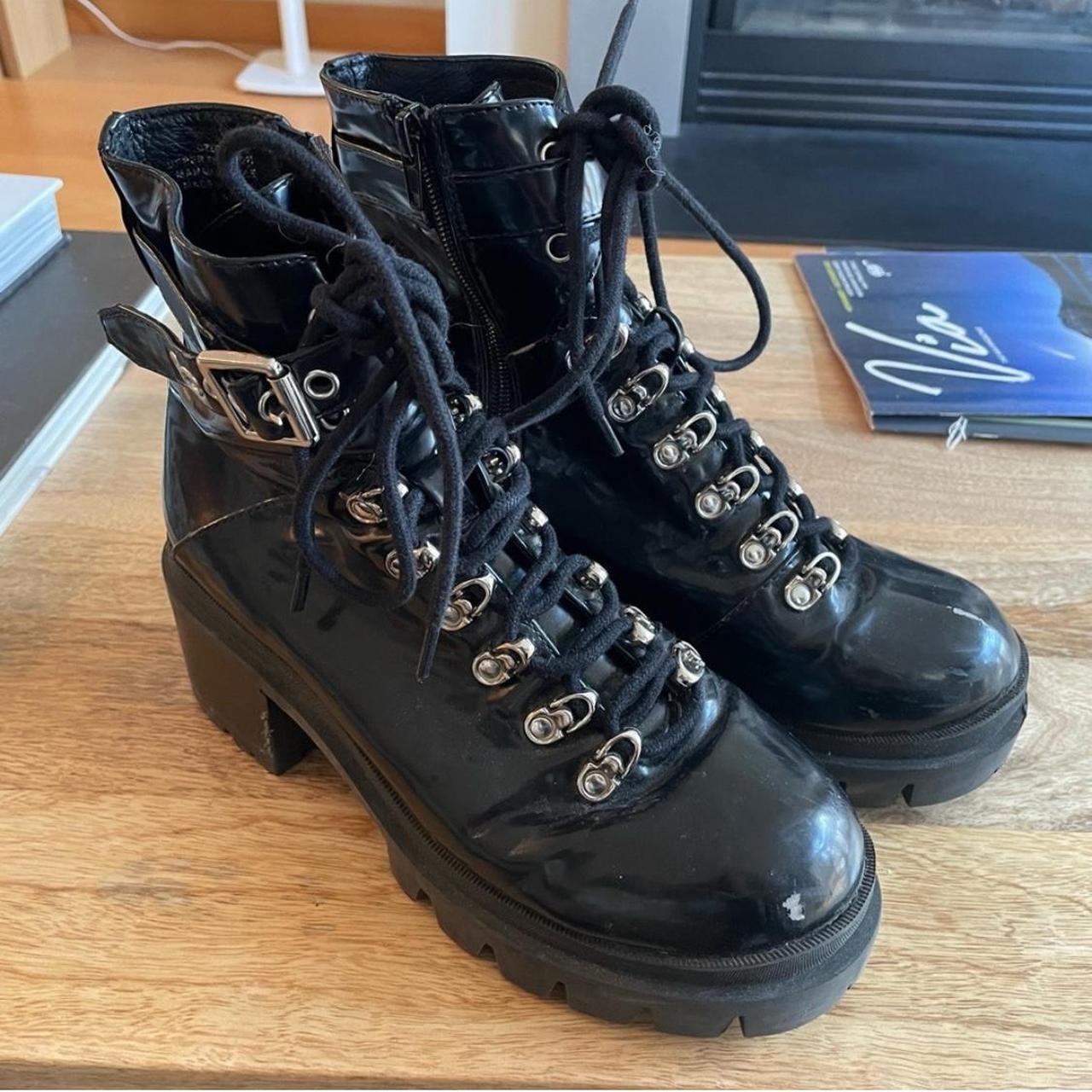 Jeffrey campbell combat 2025 lug sole boots