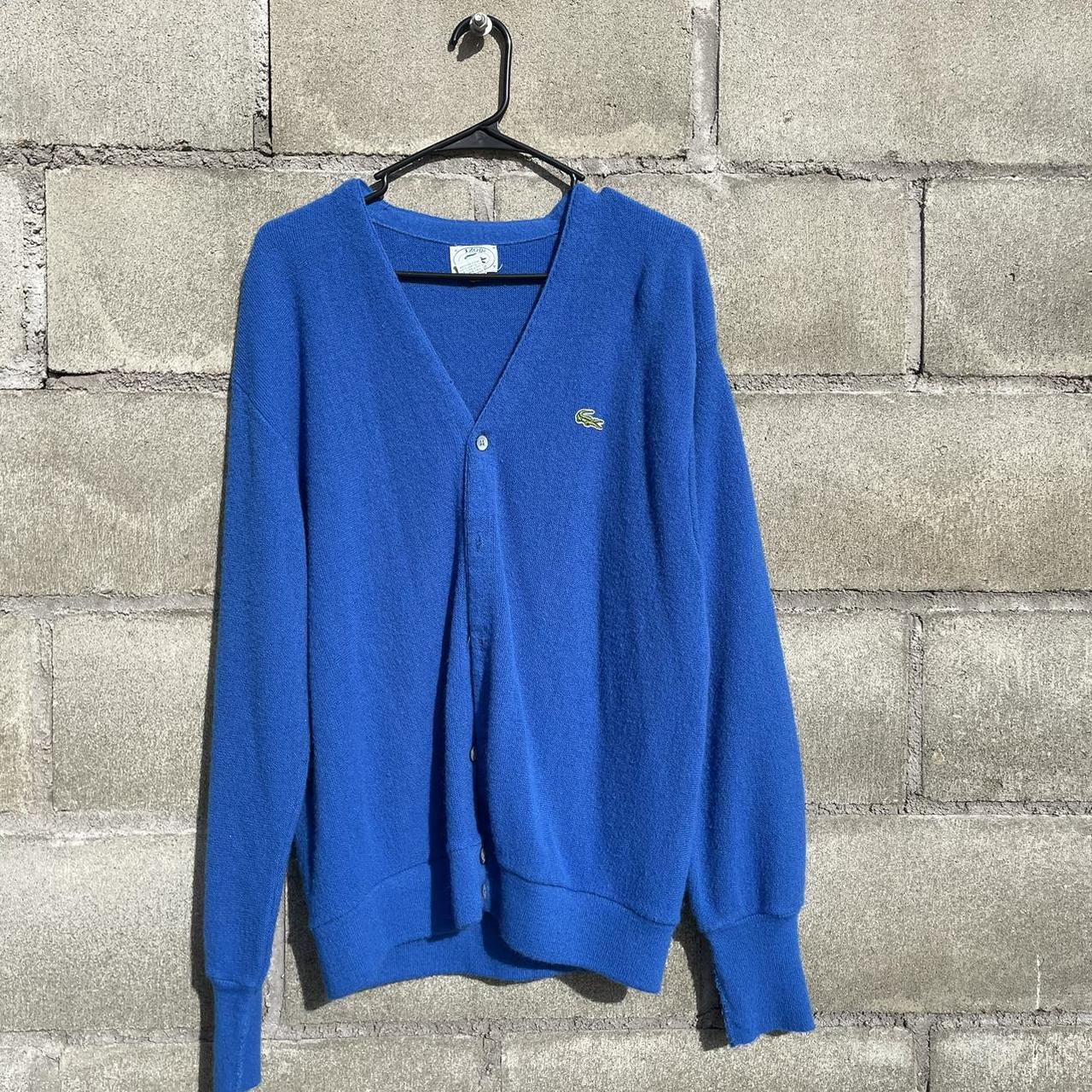 lacoste cardigan blue