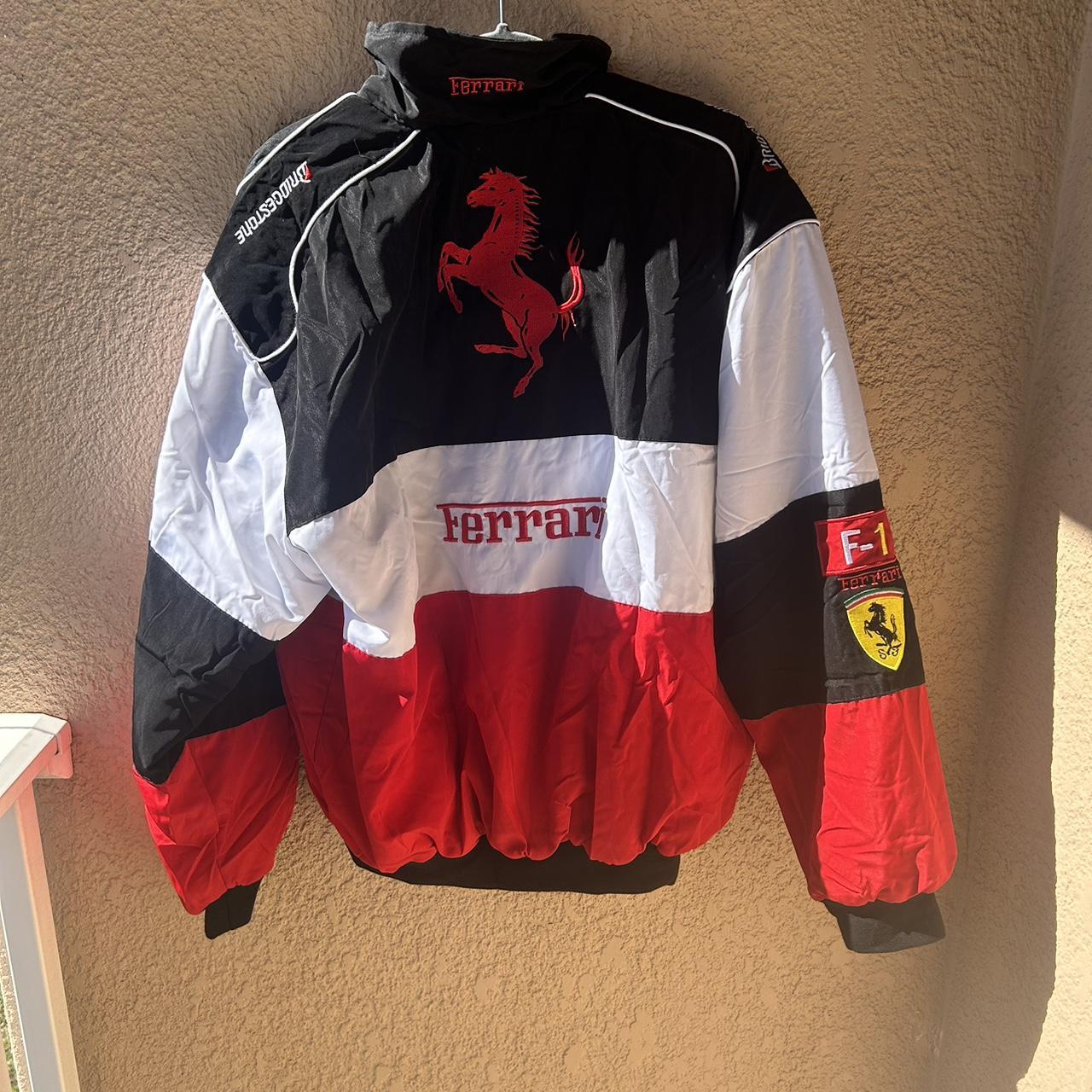 F1 Ferrari racing jacket, NASCAR racing, zipper jacket - Depop