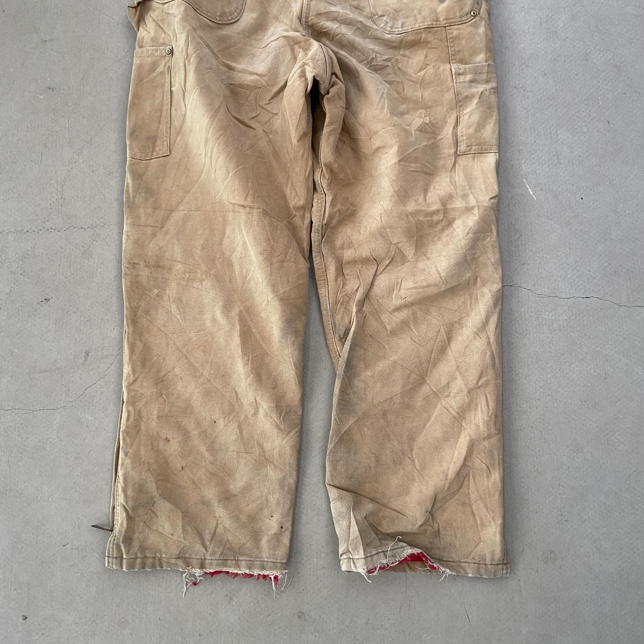 90’s carhartt Dungarees Tagged 38 x 32 21“ flat... - Depop