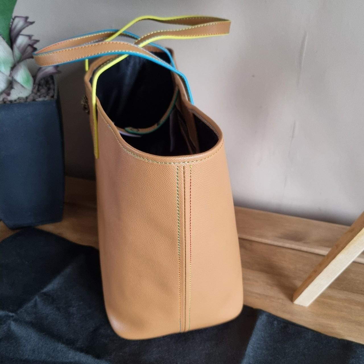 Kurt geiger tan grained coated cow leather tote bag Depop