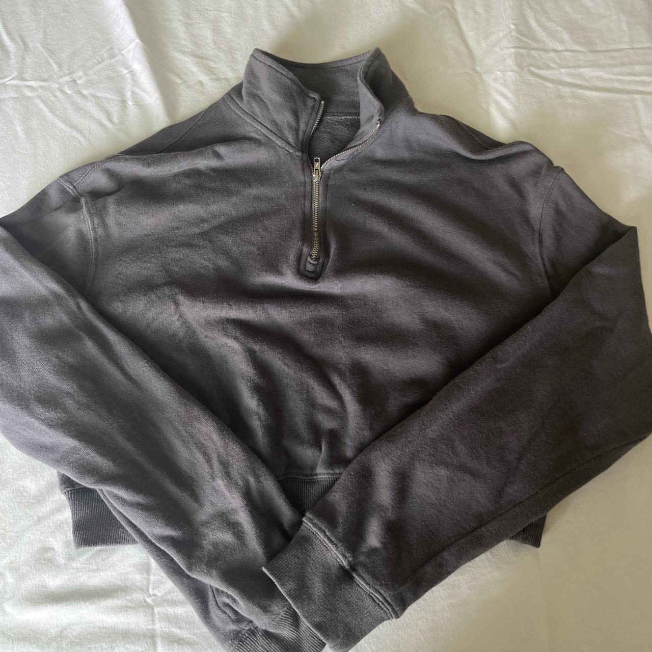 Small cropped Shein quarter zip, gray. Worn a few... - Depop