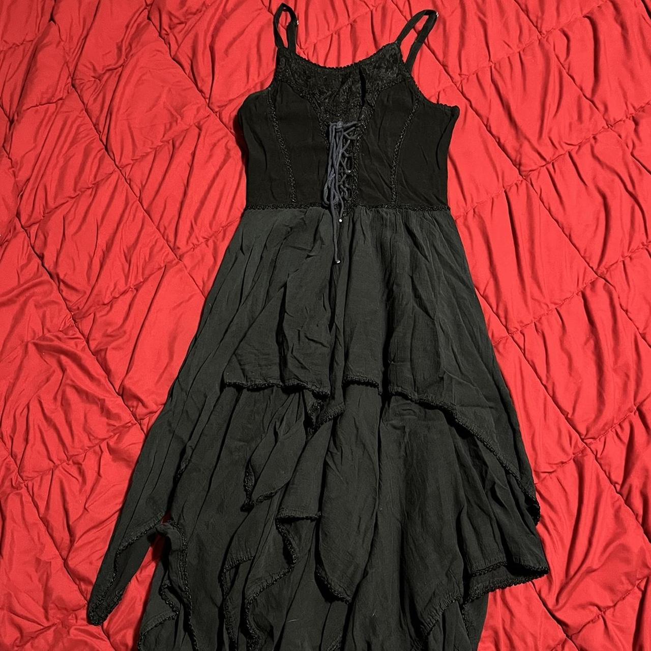 advance apparel one size black ren faire style dress... - Depop
