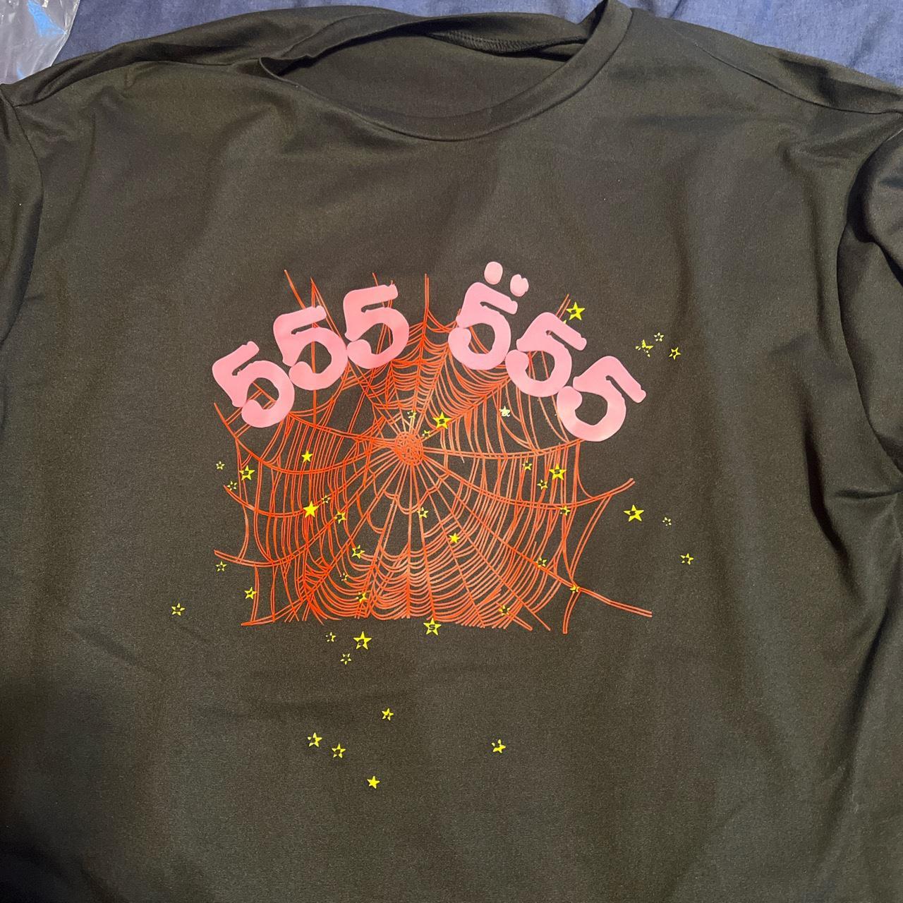Sp5der Worldwide “555 555” black t | Depop