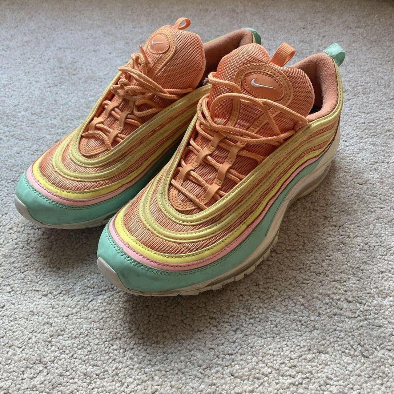 Air max 97 pink white yellow green trainers best sale