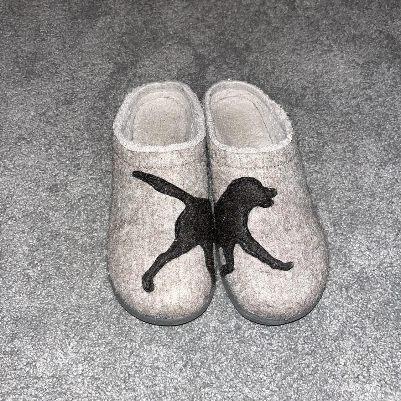 Women s Gray L.L. Bean Scuff Slippers Dog picture Depop