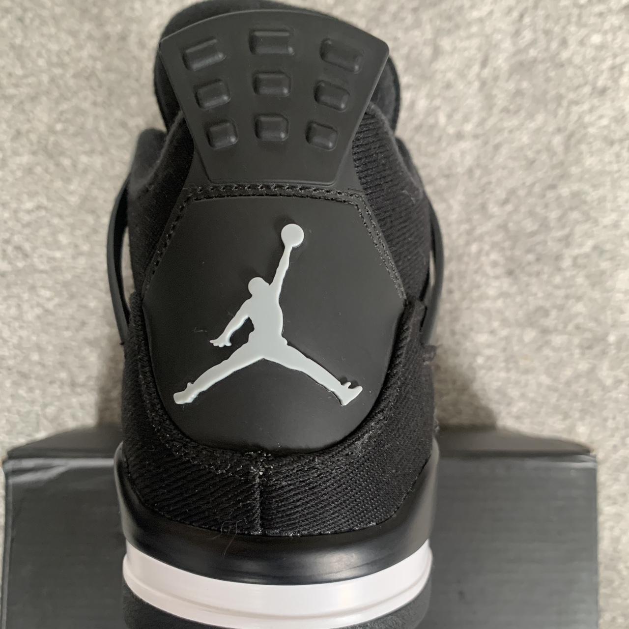 jordan 4 black canvas uk 8 - Depop