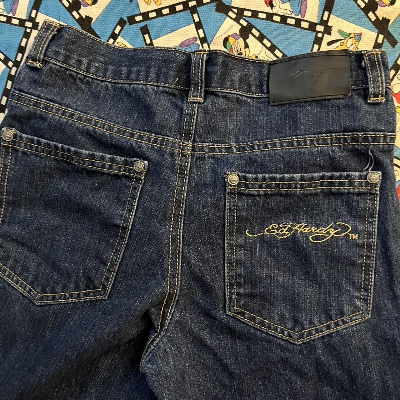 Cool Y2K women’s Ed Hardy Jean shorts Great... - Depop