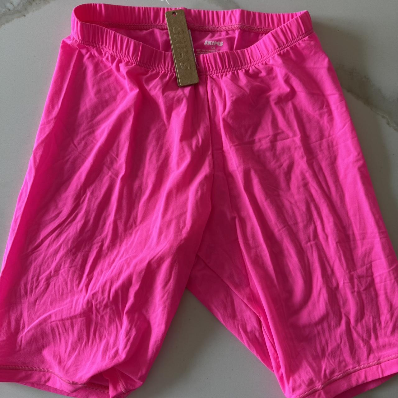 skims hot pink biker shorts -size xxs -new with... - Depop
