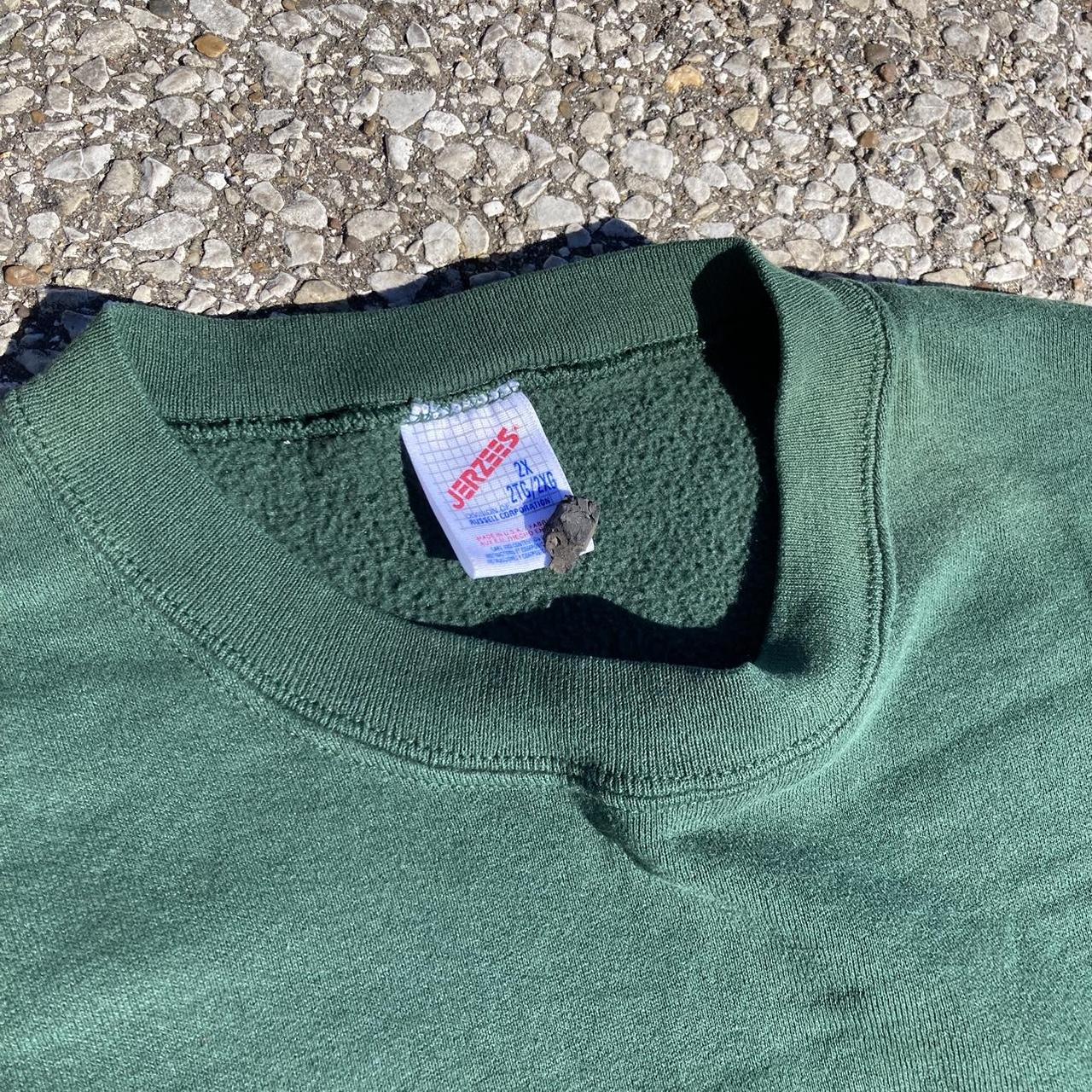 Vintage 90s Green Jerzees Blank Crewneck XXL In... Depop