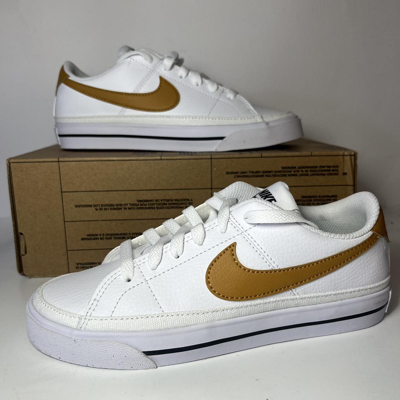 Nike court royale white on sale gold